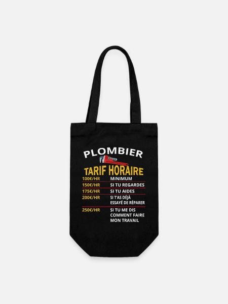 Plombier Tarif horaire cadeau pour plombier - Sac à bouteille - noir