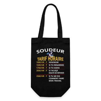 Tarif horaire soudeur cadeau pour soudeurs - Sac à bouteille - noir - Devant