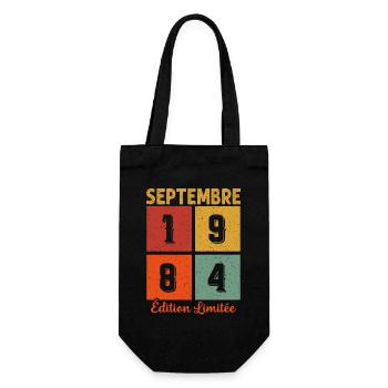 Septembre 1984 Original Idée Cadeau Anniversaire - Sac à bouteille - noir - Devant