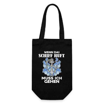 Schiff Schifffahrt - Geschenkbeutel für Flaschen - Schwarz - Vorne