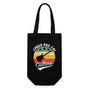 J Peux Pas J ai Guitare Cadeau pour Guitariste - Sac à bouteille - noir - Devant