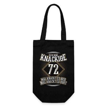 72. Geburtstag Lustig Geschenk - Geschenkbeutel für Flaschen - Schwarz - Vorne