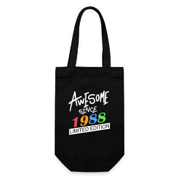 1988 - Jahrgang 1988 geboren Geschenk - Geschenkbeutel für Flaschen - Schwarz - Vorne