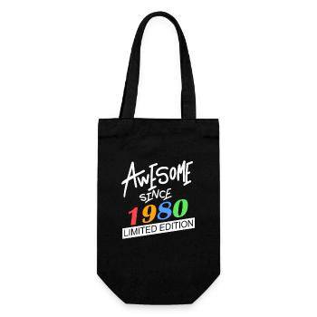 1980 - Jahrgang 1980 - Fantastisch seit 1980 - Geschenkbeutel für Flaschen - Schwarz - Vorne