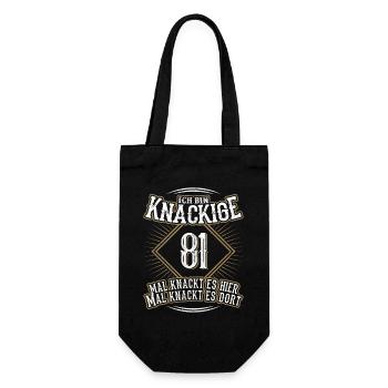 81. Geburtstag Lustig Geschenk - Geschenkbeutel für Flaschen - Schwarz - Vorne