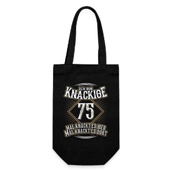 75. Geburtstag Lustig Geschenk - Geschenkbeutel für Flaschen - Schwarz - Vorne