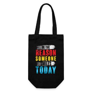 Motivierendes Spruchdesign in bunten Farben - Geschenkbeutel für Flaschen - Schwarz - Vorne