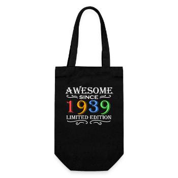 1939 - Born 1939 - Fantastic since 1939 - Gift Bag for Bottles - black - Front