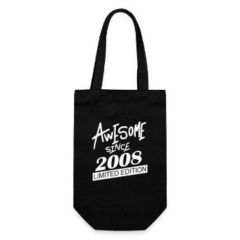 2008 - Jahrgang 2008 - Fantastisch seit 2008 - Geschenkbeutel für Flaschen - Schwarz - Vorne