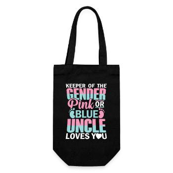 keeper of the gender pink and blue uncle loves you - Geschenkbeutel für Flaschen - Schwarz - Vorne