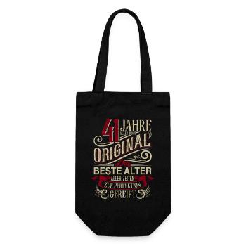41. Geburtstag Vintage Retro - Geschenkbeutel für Flaschen - Schwarz - Vorne