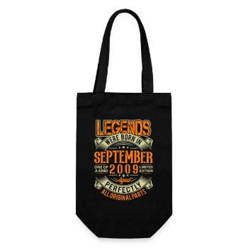 2009 September Geburtstag Legende - Geschenkbeutel für Flaschen - Schwarz - Vorne