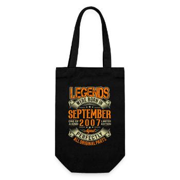 2007 September Birthday Legend - Gift Bag for Bottles - black - Front