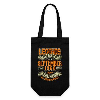 1966 September Geburtstag Legende - Geschenkbeutel für Flaschen - Schwarz - Vorne