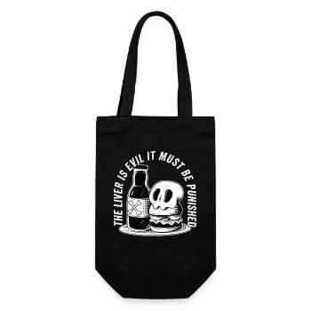 The liver is evil and is punished - Gift Bag for Bottles - black - Front