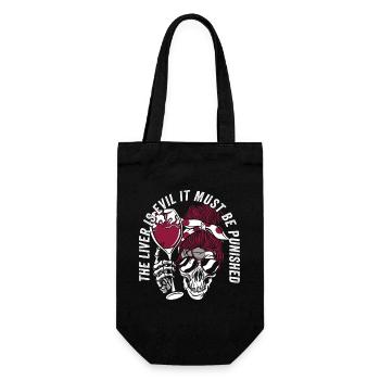 The liver is evil and is punished - Gift Bag for Bottles - black - Front