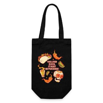 The liver is evil and is punished - Gift Bag for Bottles - black - Front