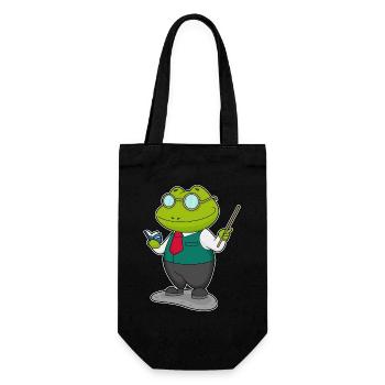 Frog Teacher Book School - Gift Bag for Bottles - black - Front