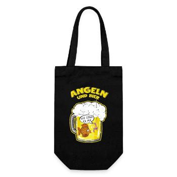 Angeln - Geschenkbeutel für Flaschen - Schwarz - Vorne