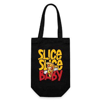 Slice slice baby pizza - Geschenkbeutel für Flaschen - Schwarz - Vorne