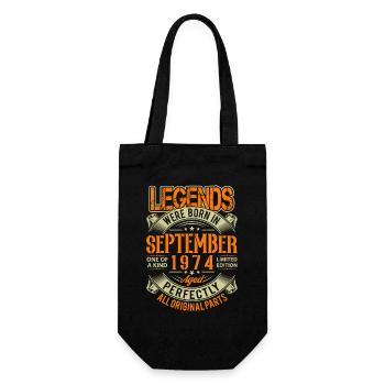 1974 September Birthday Legend - Gift Bag for Bottles - black - Front