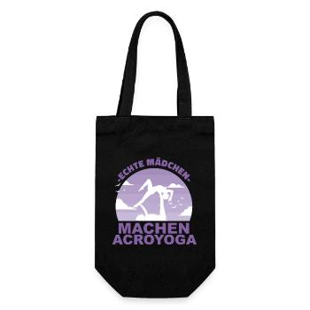Acroyoga Yoga Partneryoga Partner Geschenk - Geschenkbeutel für Flaschen - Schwarz - Vorne