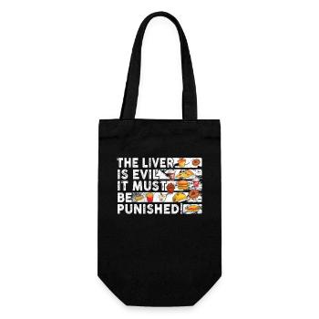The liver is evil and is punished - Gift Bag for Bottles - black - Front
