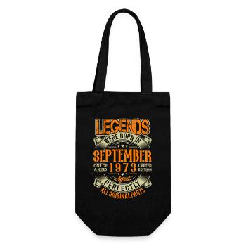 1973 September Geburtstag Legende - Geschenkbeutel für Flaschen - Schwarz - Vorne