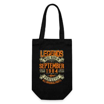 1984 September Birthday Legend - Gift Bag for Bottles - black - Front