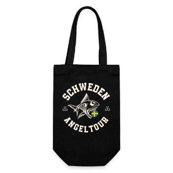 Schweden Angeltour Angeln Angler Fischen - Geschenkbeutel für Flaschen - Schwarz - Vorne