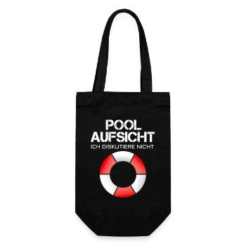Bafemeister Pool Aufsicht - Ich diskutiere nicht! - Geschenkbeutel für Flaschen - Schwarz - Vorne