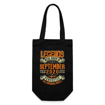 2020 September Geburtstag Legende - Geschenkbeutel für Flaschen - Schwarz - Vorne