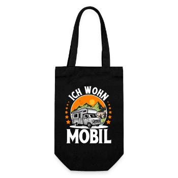 Camping Camper Campen - Geschenkbeutel für Flaschen - Schwarz - Vorne