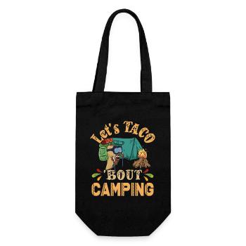 Tacos über Camping Lustiges Glamping - Geschenkbeutel für Flaschen - Schwarz - Vorne
