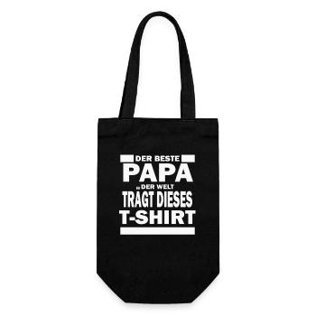 Der Beste Papa - Geschenkbeutel für Flaschen - Schwarz - Vorne