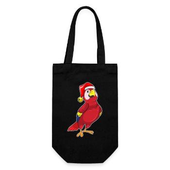 Parrot Christmas Christmas Hat - Gift Bag for Bottles - black - Front