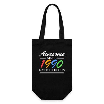 1990 - Jahrgang 1990 - Fantastisch seit 1990 - Geschenkbeutel für Flaschen - Schwarz - Vorne