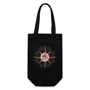 Stunning wolves and wonderful fairies. - Gift Bag for Bottles - black - Front
