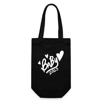 Baby 2023 - Neugeborenes 2023 Baby Geschenk - Geschenkbeutel für Flaschen - Schwarz - Vorne