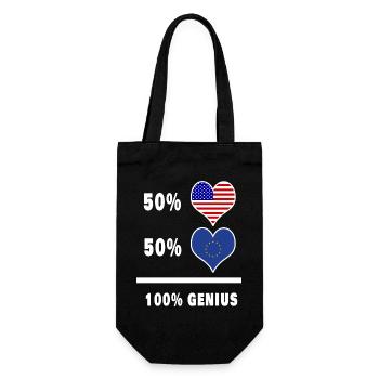 USA und Europa genial Flaggen Design - Geschenkbeutel für Flaschen - Schwarz - Vorne
