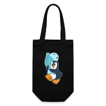 Pinguin Fisch - Geschenkbeutel für Flaschen - Schwarz - Vorne