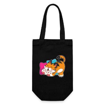 Süßer Tiger  - Geschenkbeutel für Flaschen - Schwarz - Vorne