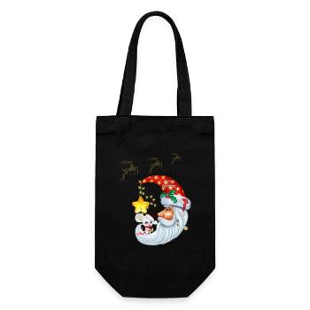 Christmas mouse on the moon - Gift Bag for Bottles - black - Front