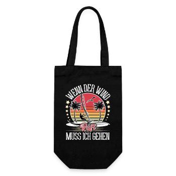 Windsurfen Windsurfer Windsurf - Geschenkbeutel für Flaschen - Schwarz - Vorne