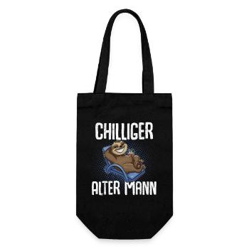 Chilliger Alter Mann Opa - Geschenkbeutel für Flaschen - Schwarz - Vorne