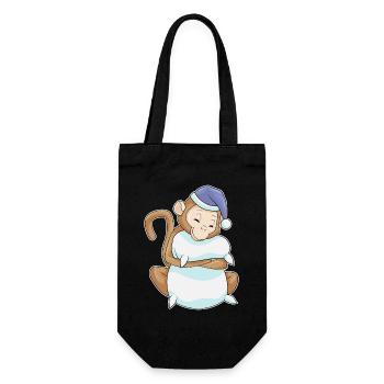 Monkey Sleeping Pillow - Gift Bag for Bottles - black - Front