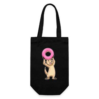 Meerkat Donut - Gift Bag for Bottles - black - Front