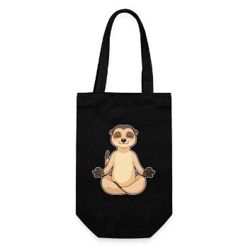 Erdmännchen Yoga Fitness Meditation - Geschenkbeutel für Flaschen - Schwarz - Vorne