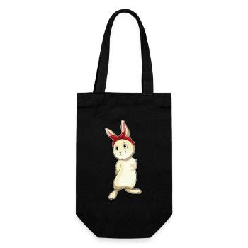Bunny Hair Bow - Gift Bag for Bottles - black - Front