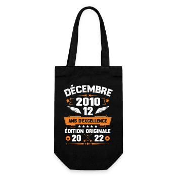 Décembre 2010 Idée Cadeau D'anniversaire 12 Ans - Sac à bouteille - noir - Devant